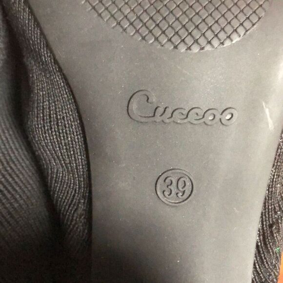 Cuccoo Black knit mules with green trim size 39 - Picture 5 of 6